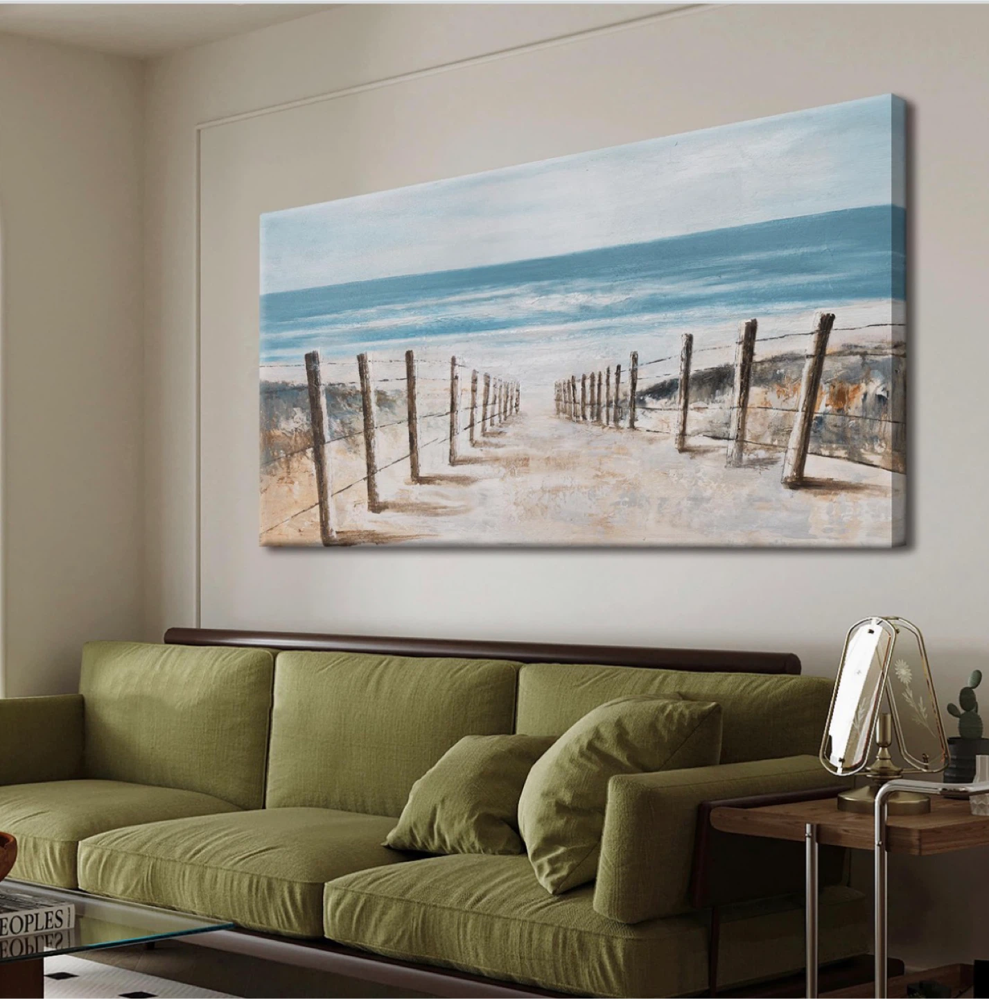 Coastal Beach Pathway Canvas Wall Art Print 29"x58" - photo 2