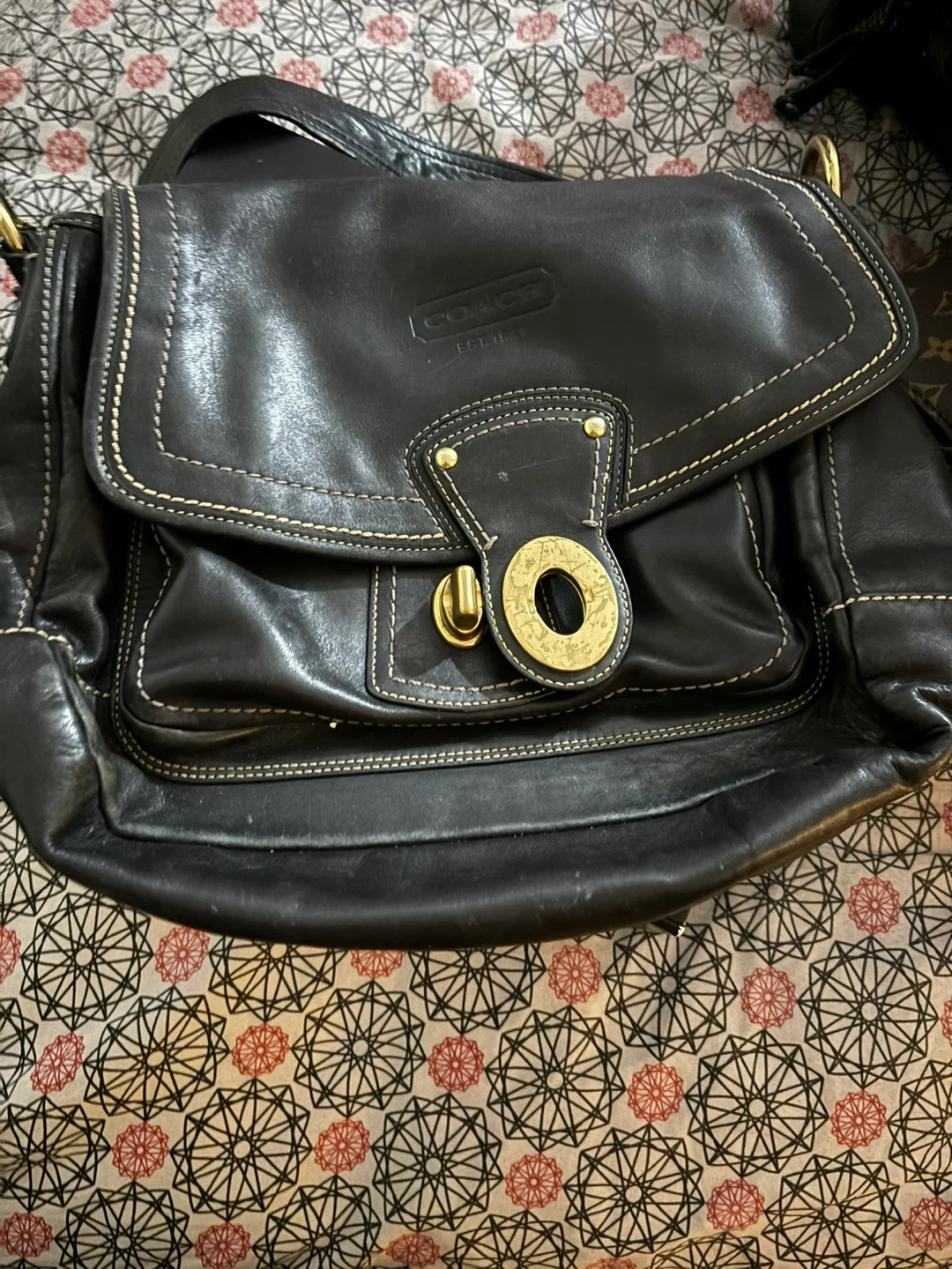 Coach Black Leather Shoulder Bag