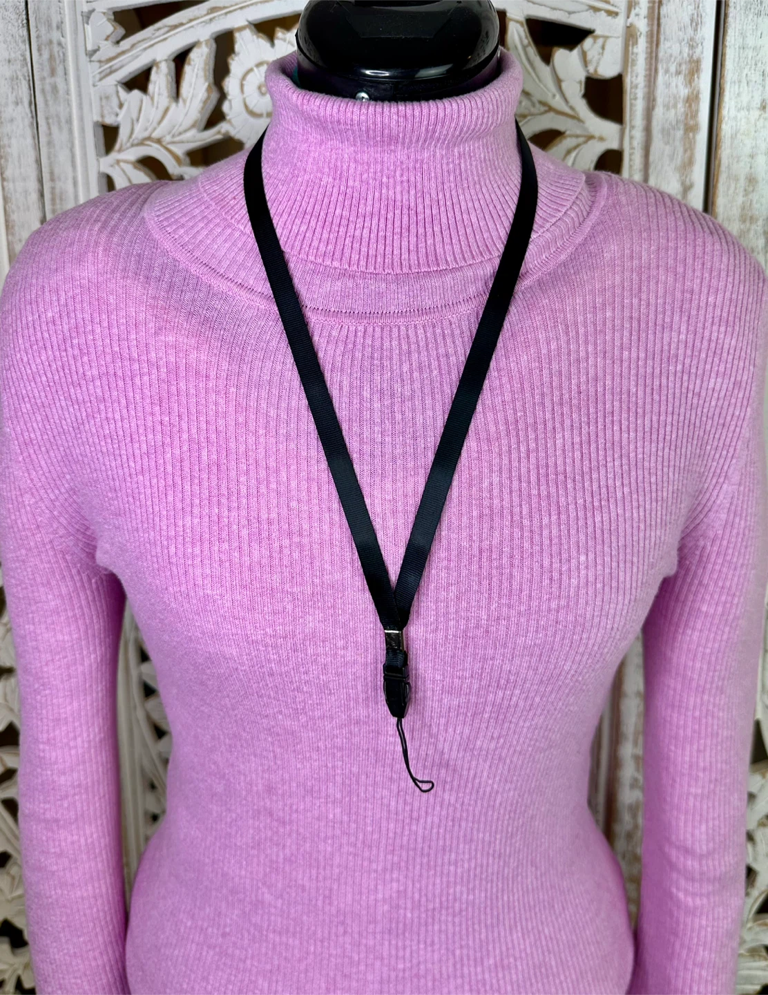 Black Strap Lanyard w/ removable clip for keys id usb drive