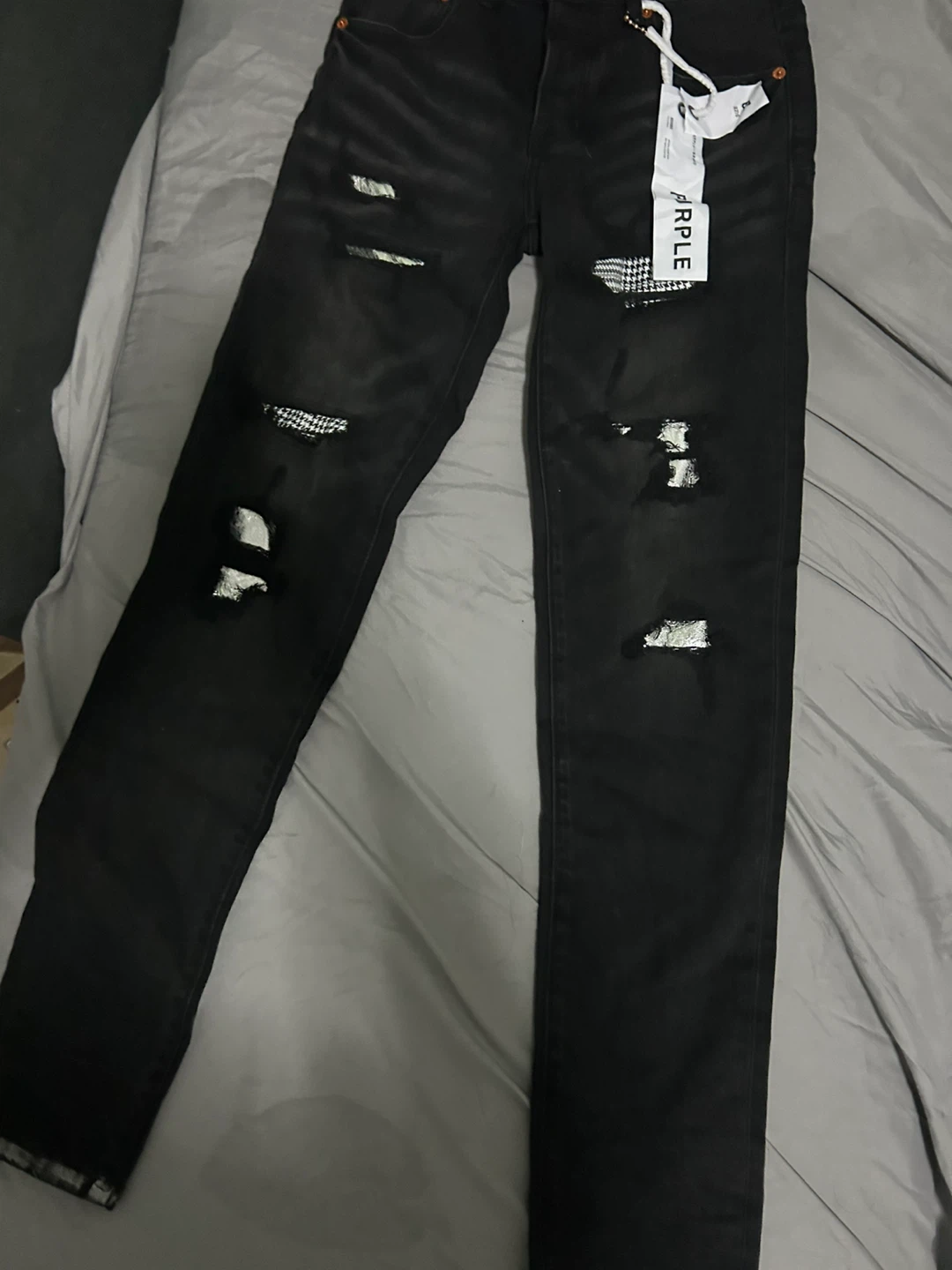 Purple Brand Black Distressed Slim Fit Jeans Size 29 - photo 3
