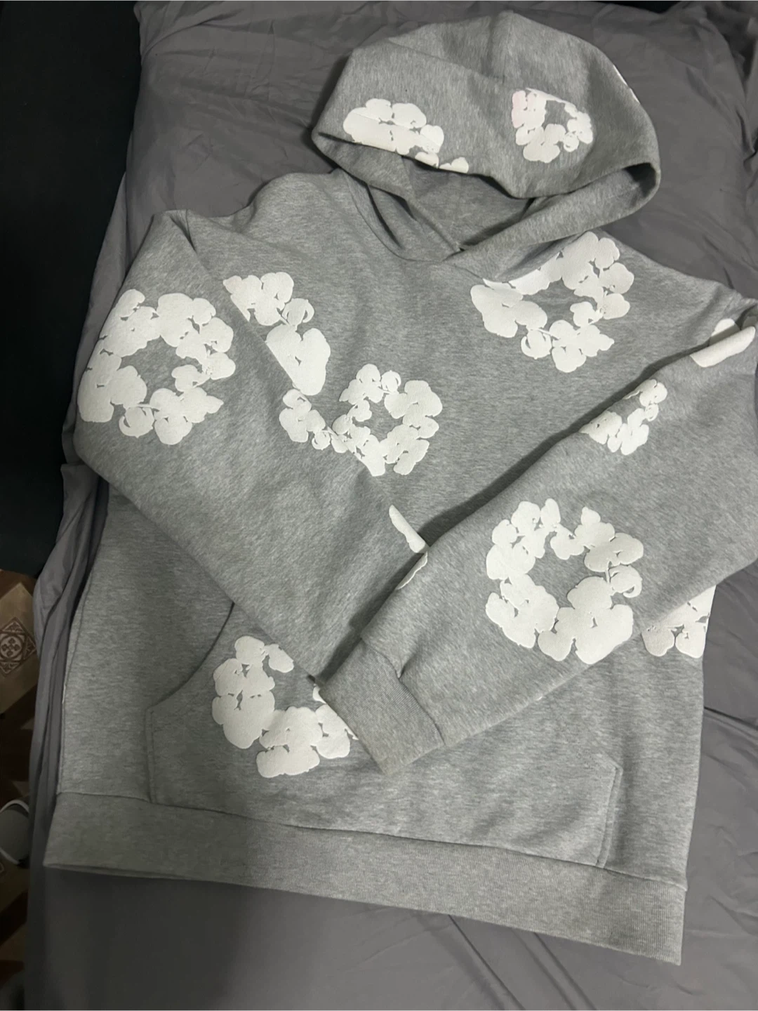 Denim Tears Hoodie Grey Cloud Print Size M