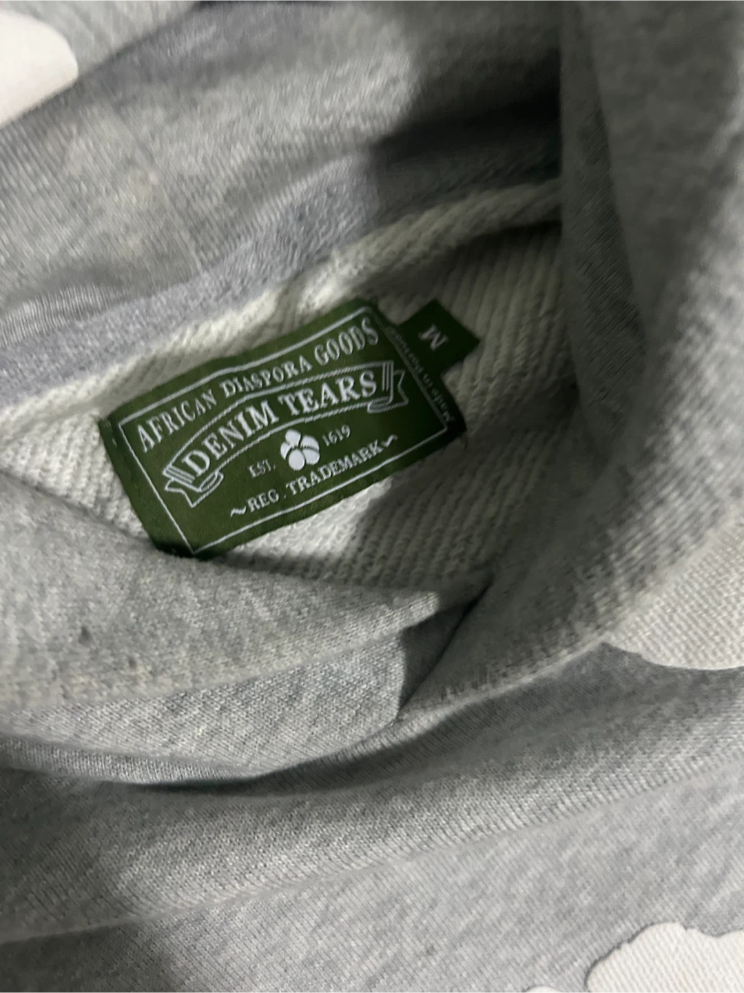 Denim Tears Hoodie Grey Cloud Print Size M - photo 5