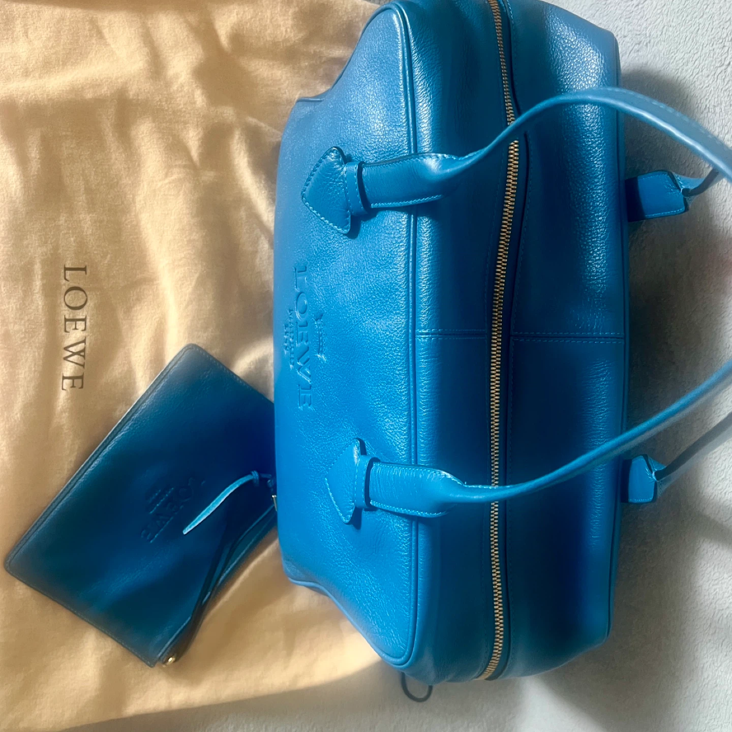 Loewe Blue Leather Handbag with Pouch - photo 3