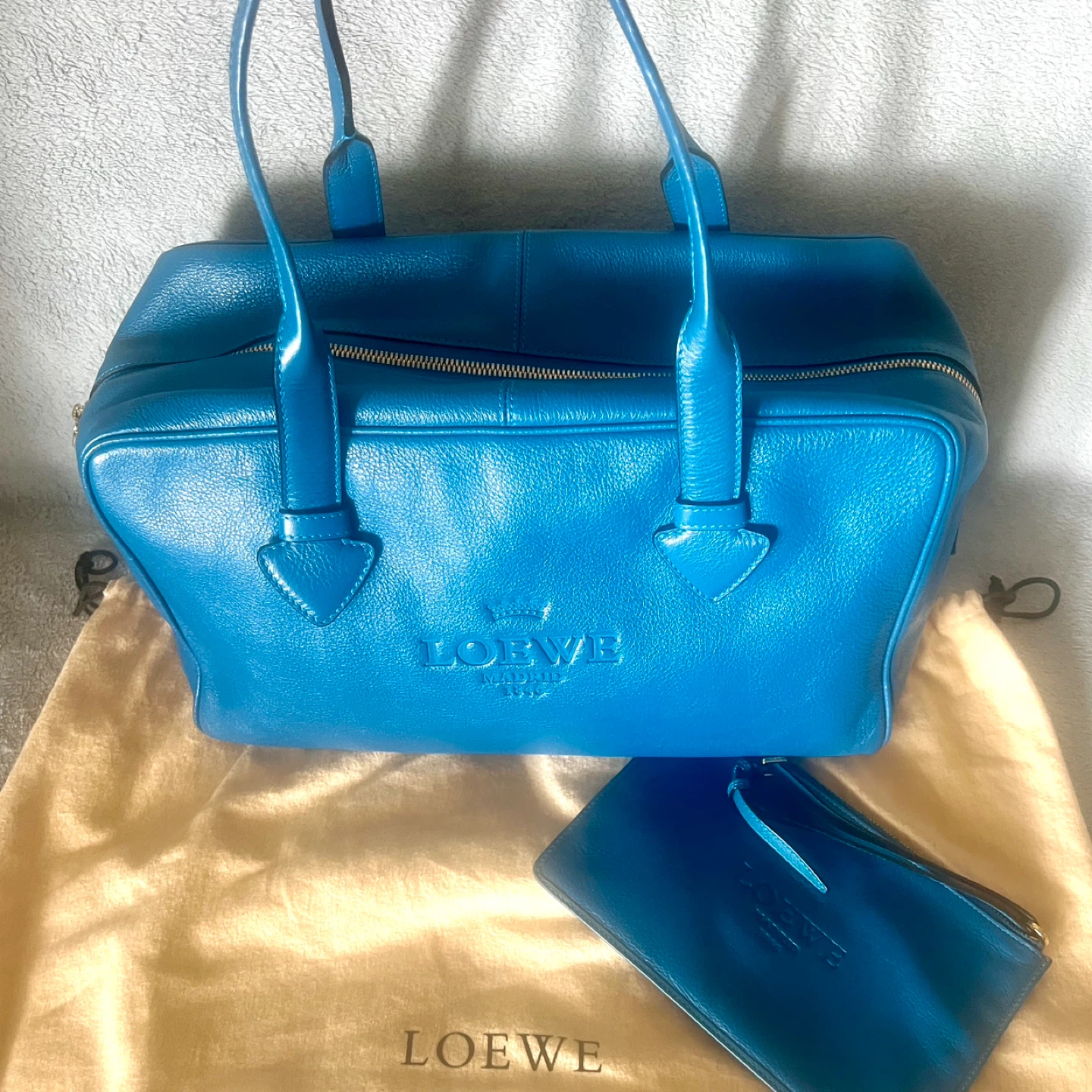 Loewe Blue Leather Handbag with Pouch - photo 2