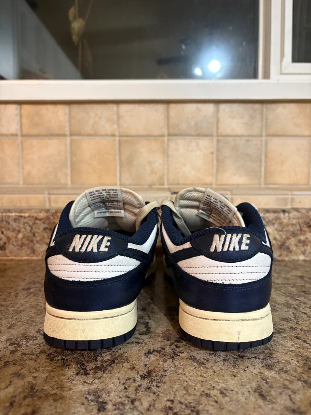 Nike Dunk Low Navy White Leather Sneakers - photo 2