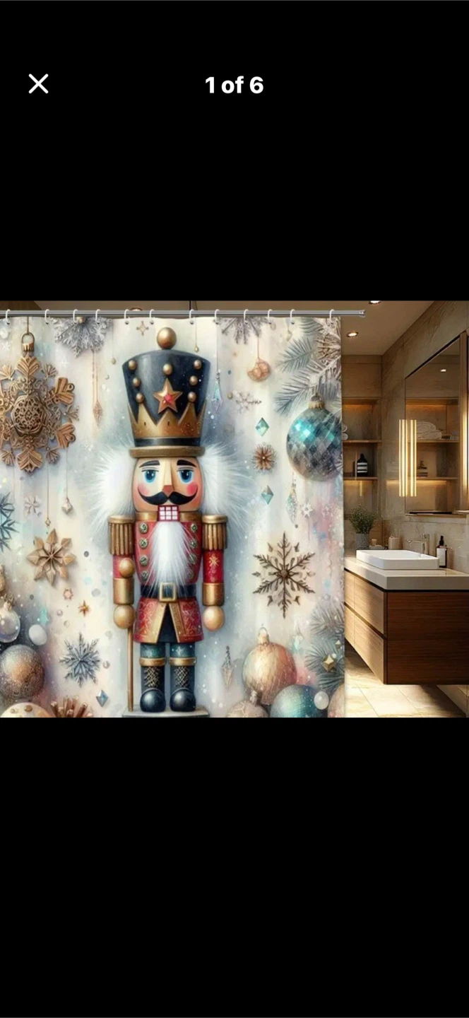 Nutcracker Christmas Shower Curtain 71x71 Inch