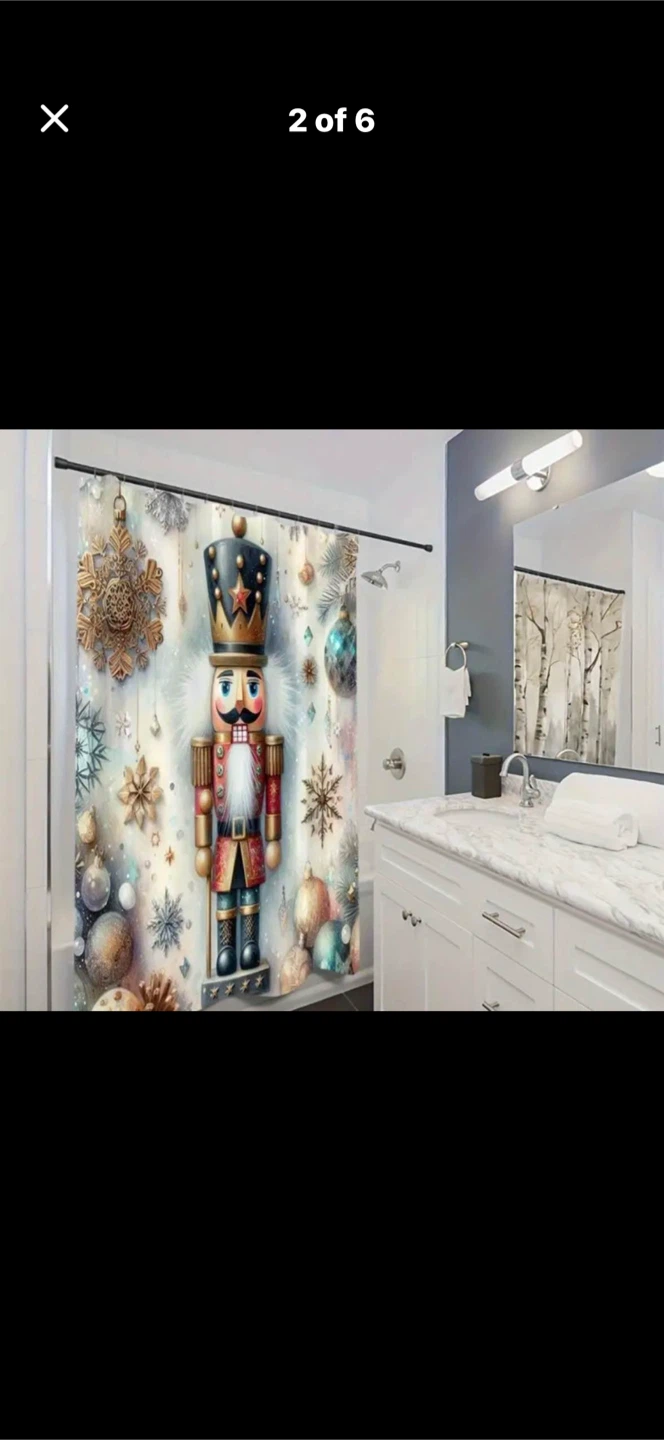 Nutcracker Christmas Shower Curtain 71x71 Inch - photo 2