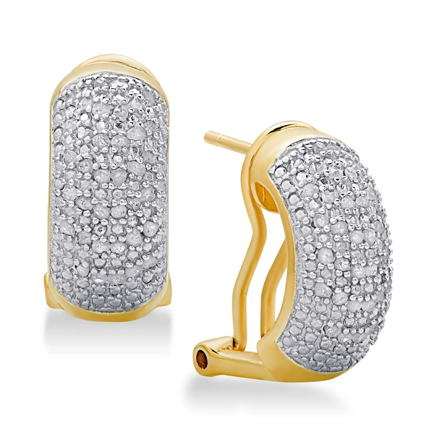 Sterling Silver 1/2 CTW Diamond Hoop Earrings