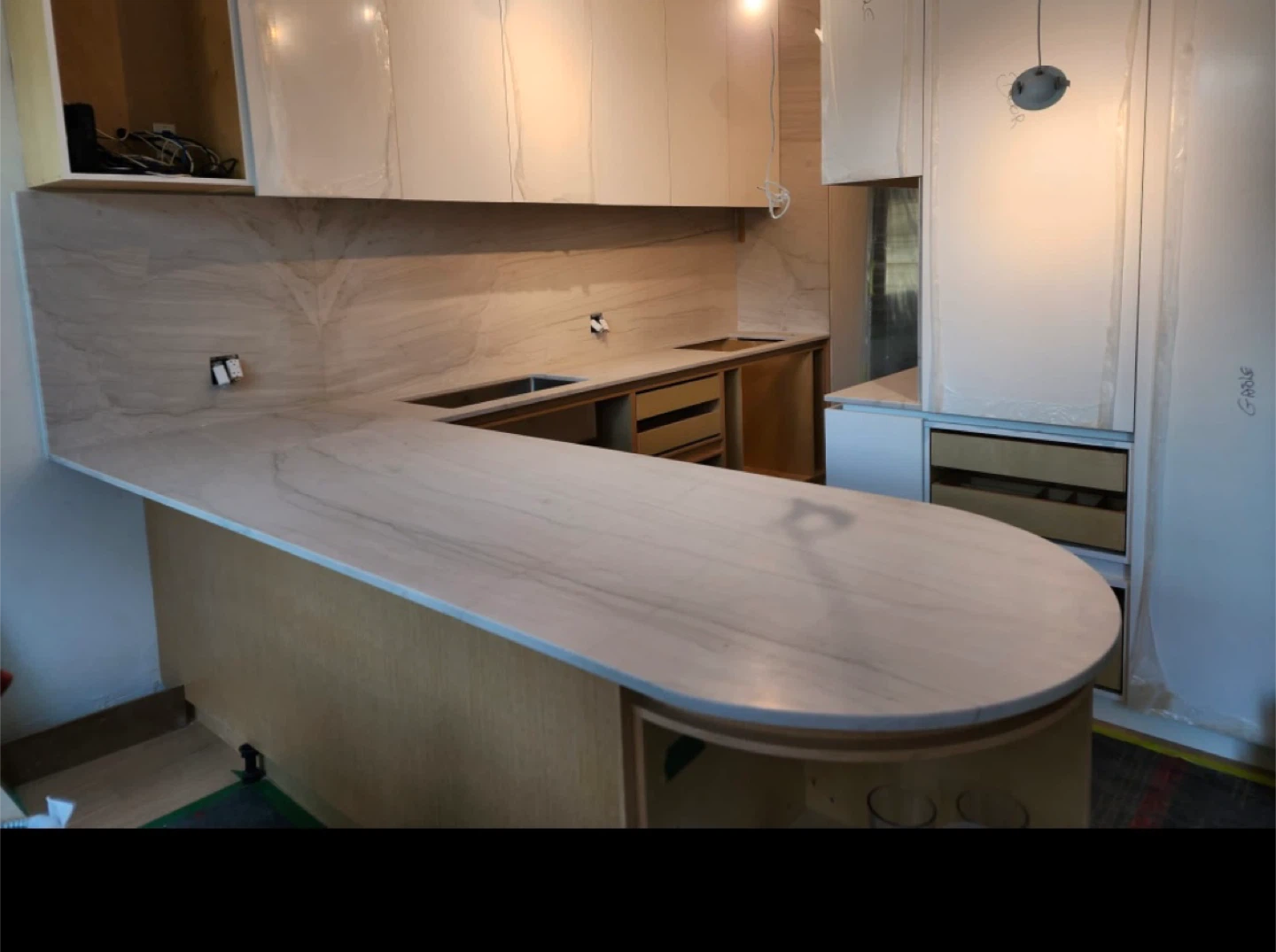 White and Grey Marble Contact Paper for Kitchen and Bathroom - photo 4
