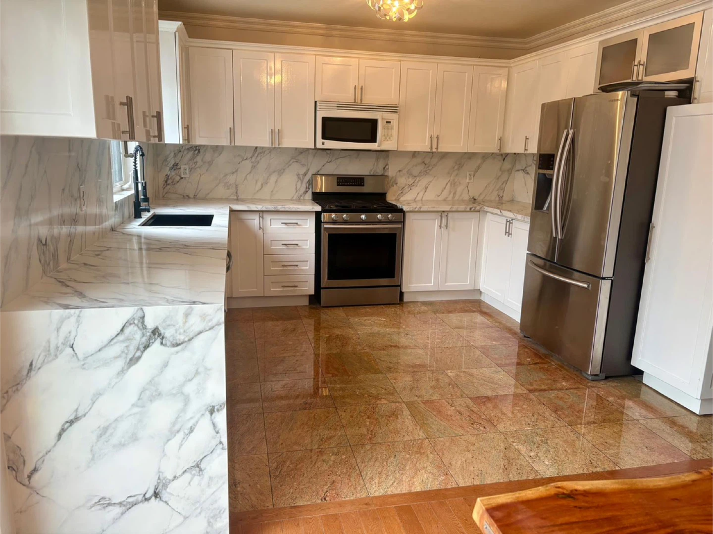 White and Grey Marble Contact Paper for Kitchen and Bathroom - photo 3