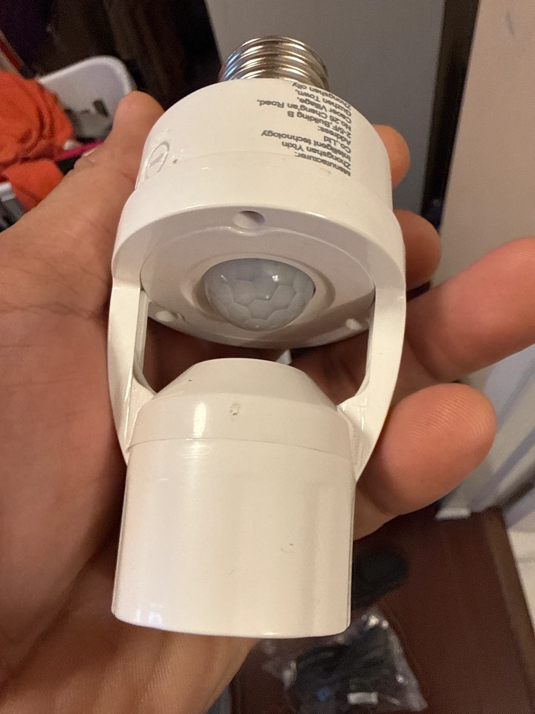 White Motion Sensor Light Socket Adapter