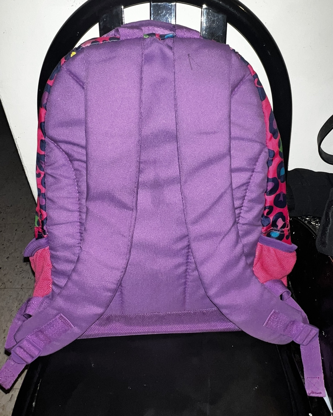 Kids' Purple and Pink Leopard Print Backpack - photo 2