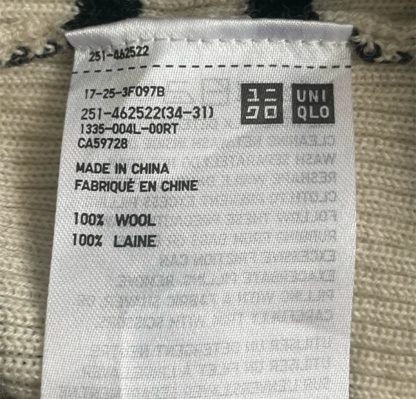 UNIQLO Striped Turtleneck Sweater - 100% Wool - photo 3