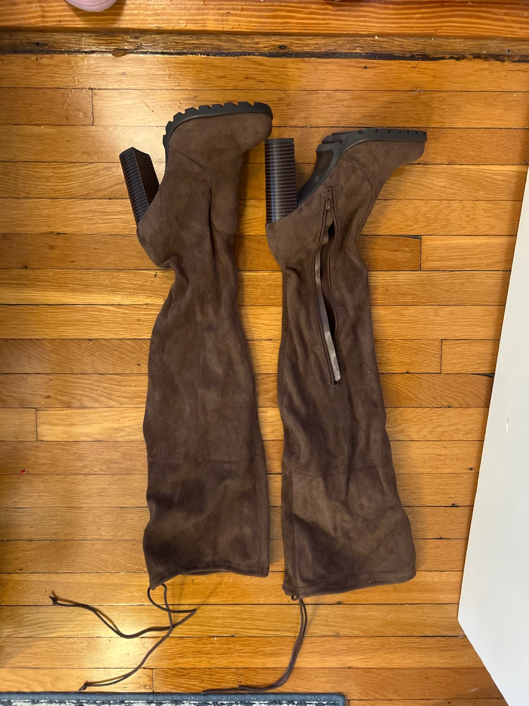 Brown Suede Over-the-Knee Boots