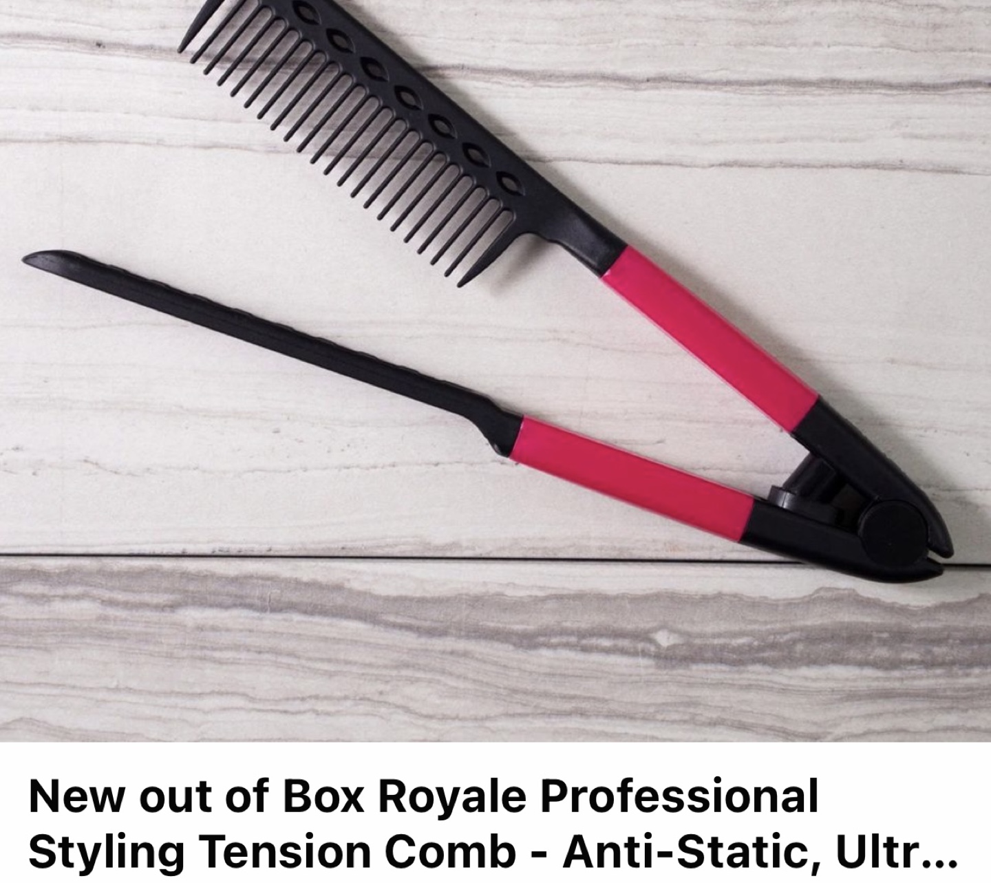 New-Royale Professional Styling Tension Comb - Black & Pink