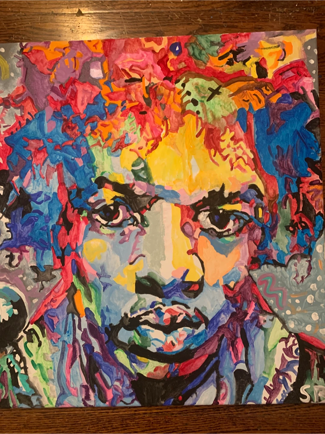 Vibrant Abstract Hendrix Painting