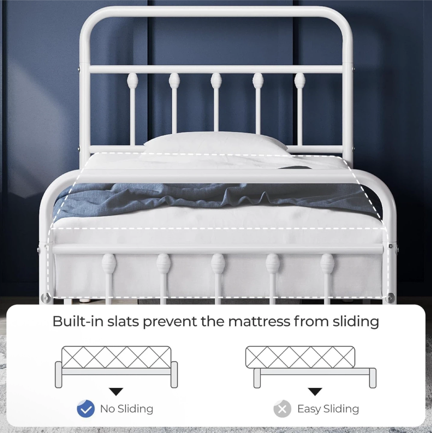 White Metal Twin Bed Frame - MOVING SALE! - photo 2