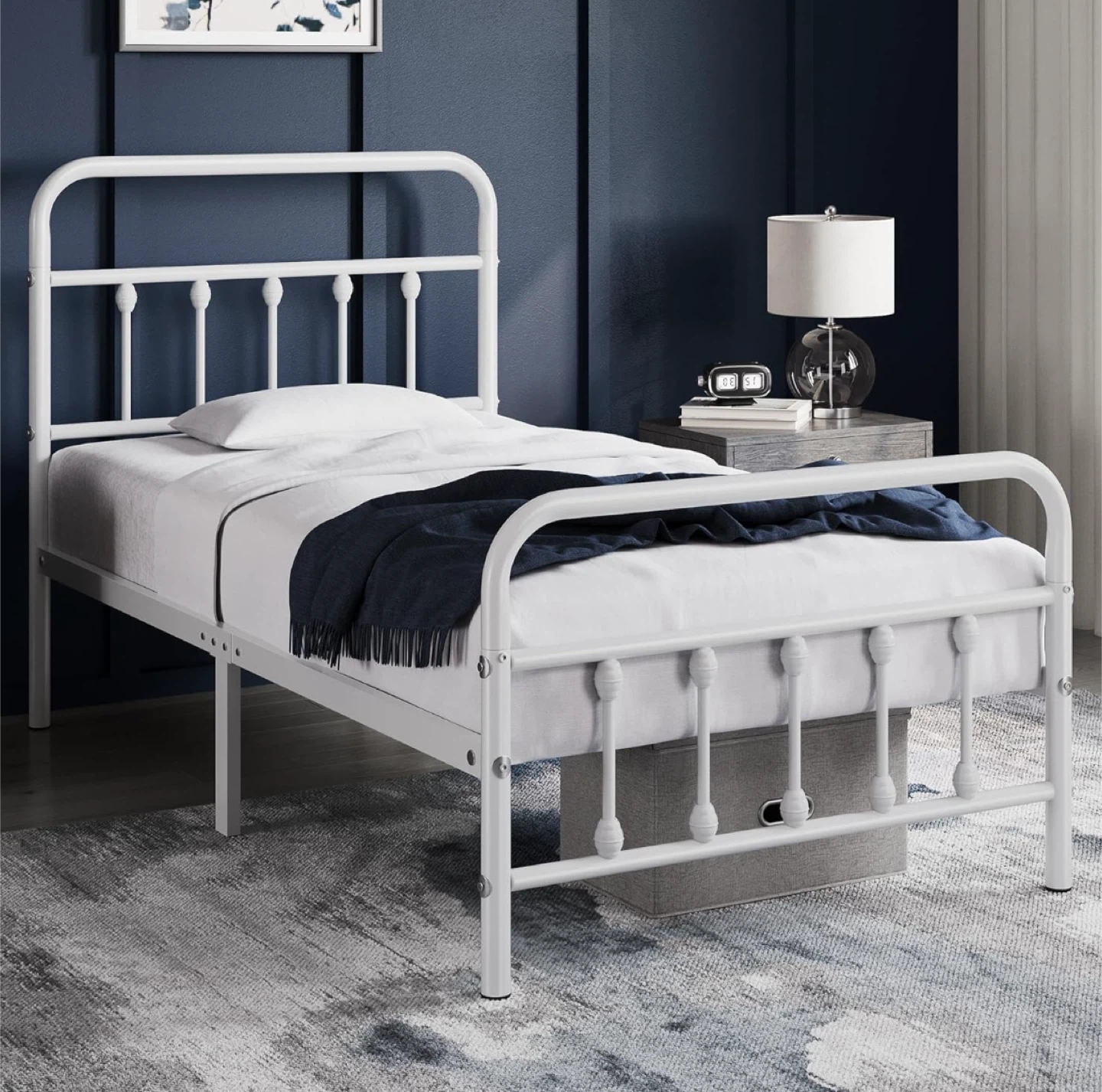 White Metal Twin Bed Frame - MOVING SALE!