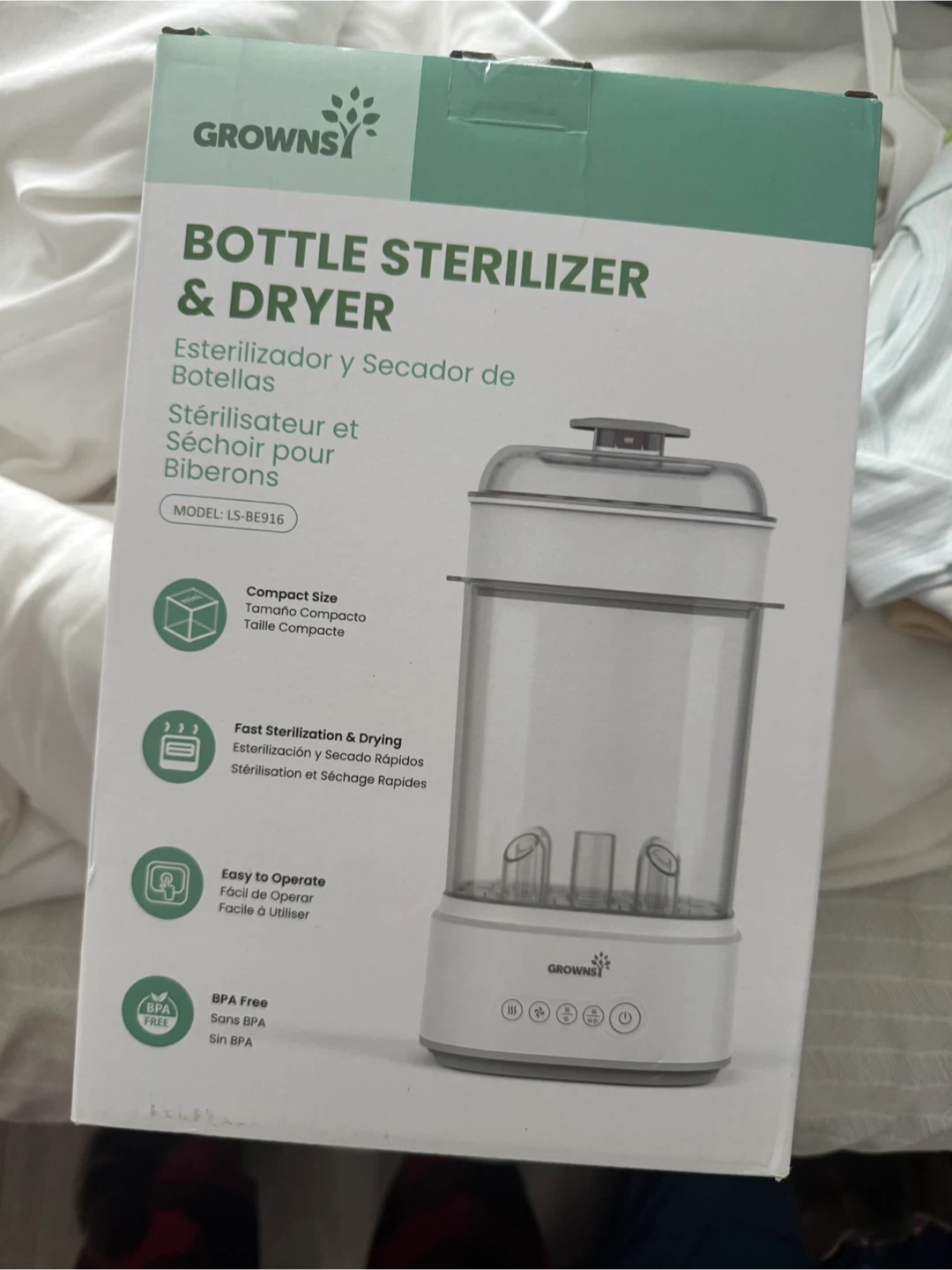 Unopened Grownsy bottle sterilizer
