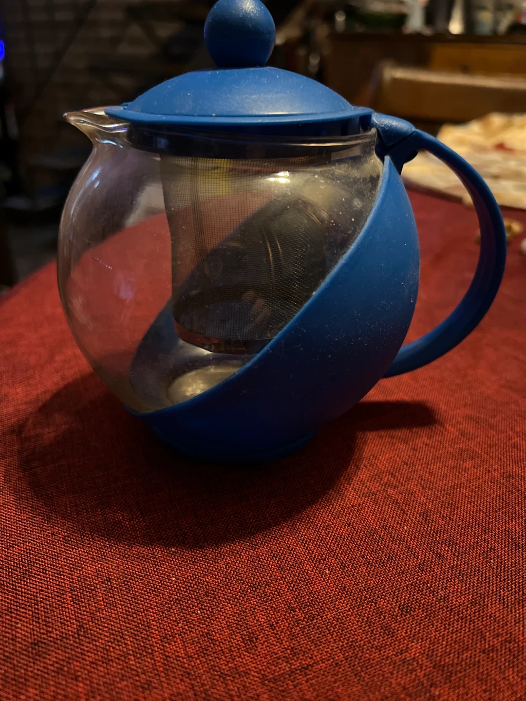 Blue Glass Teapot with Infuser