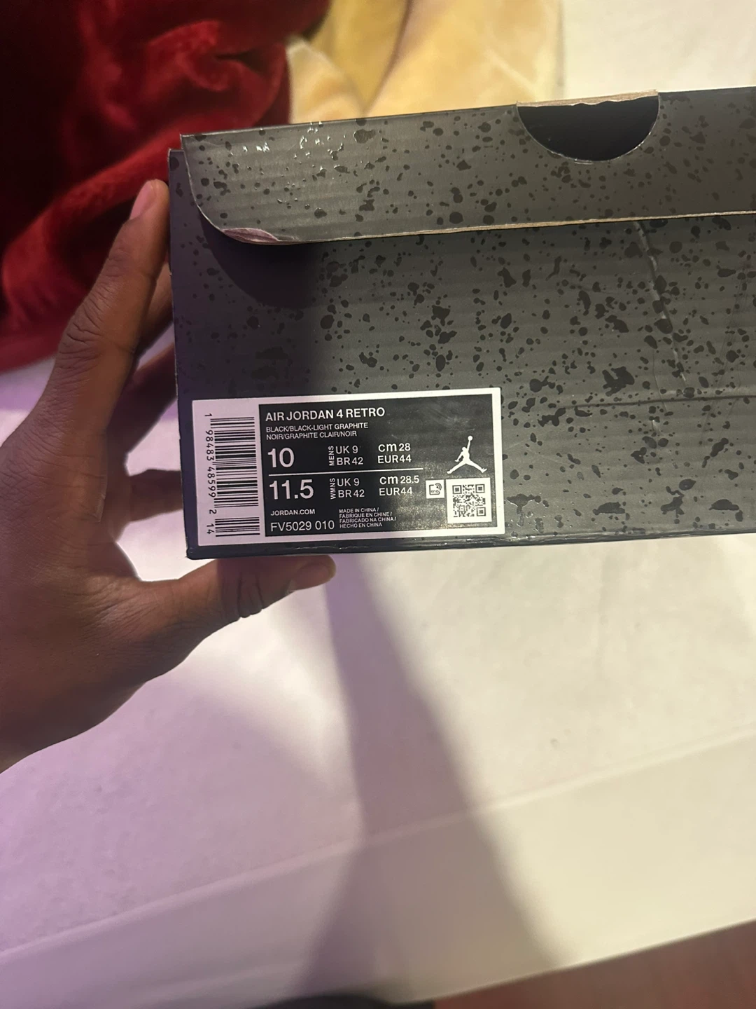 Air Jordan 4 Retro Black/Black-Light Graphite