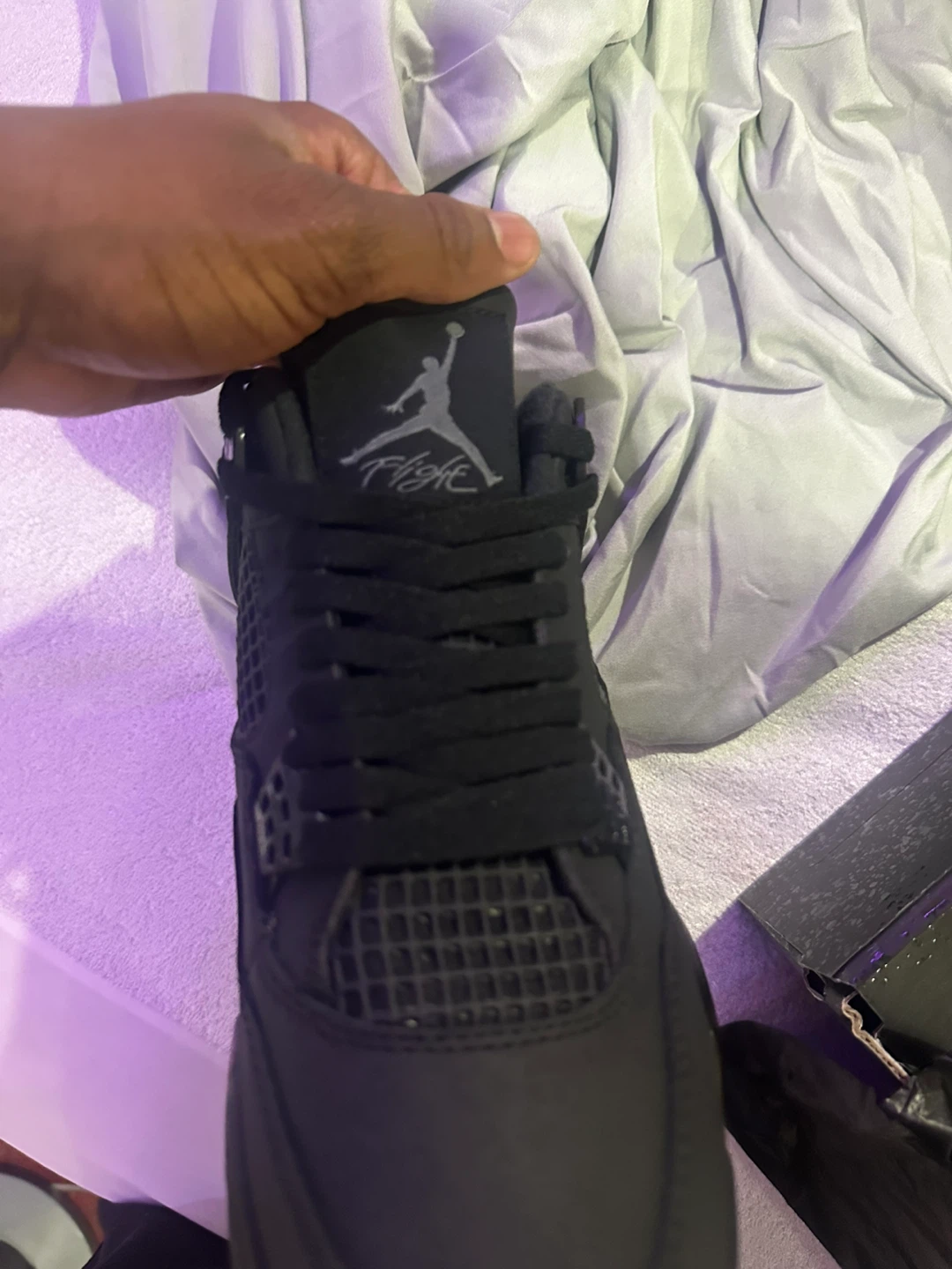 Air Jordan 4 Retro Black/Black-Light Graphite - photo 3