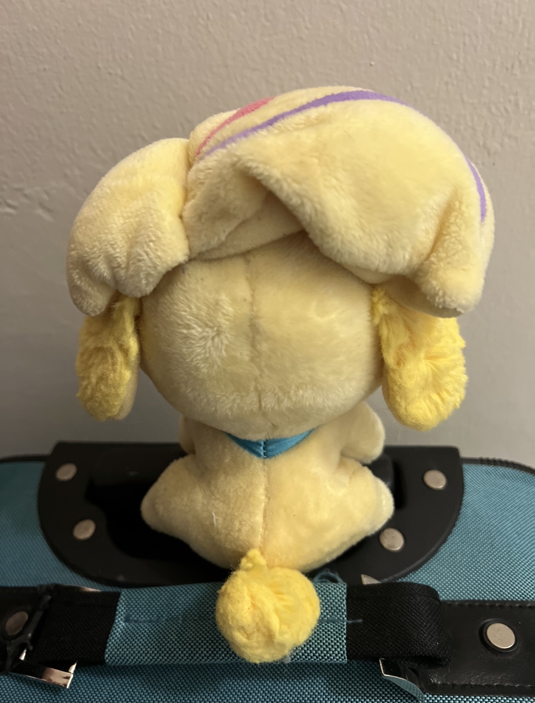 Yellow Plush Puppy Dog Toy with Blue Bow tie - photo 2