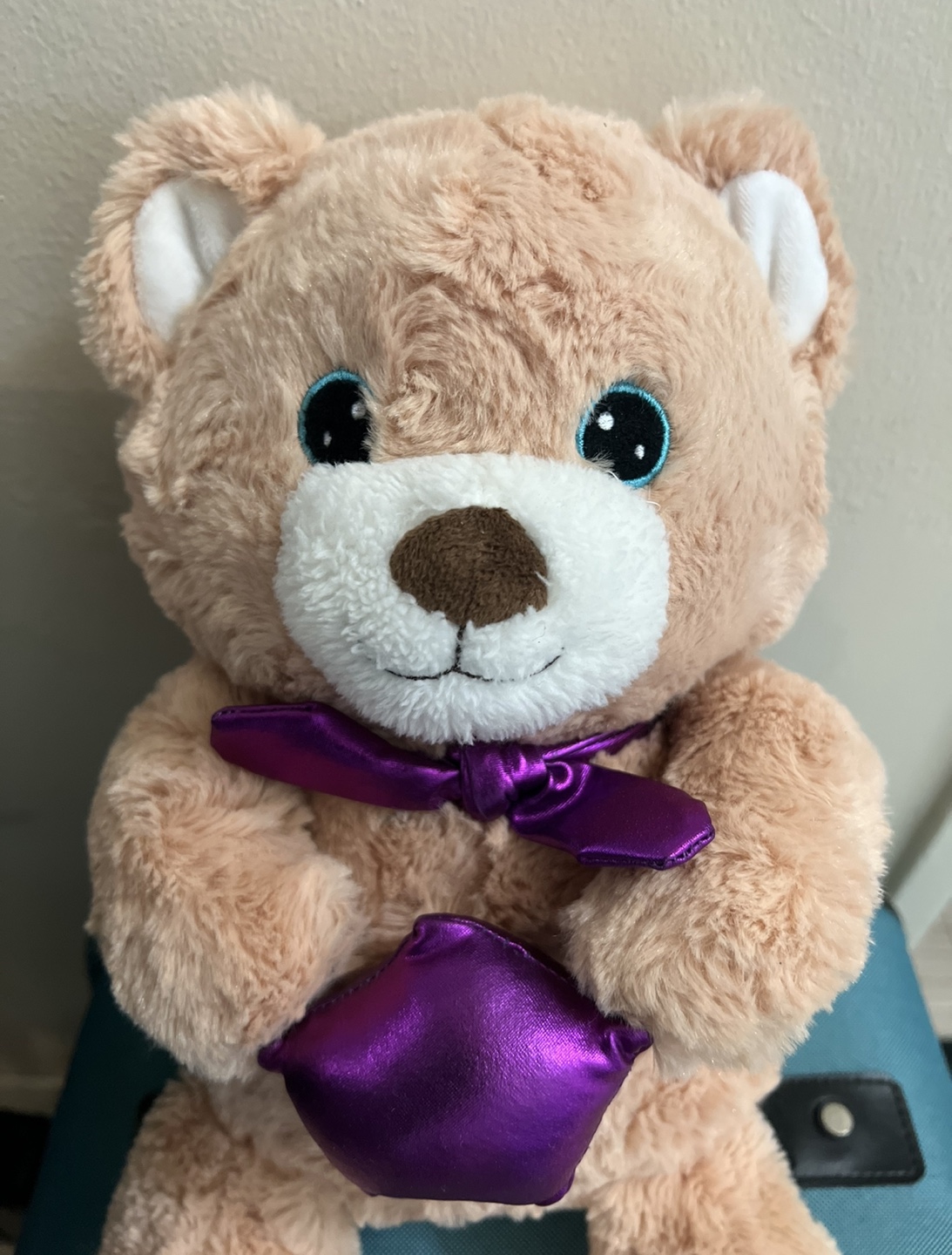 Plush Teddy Bear with Purple Bow and Star - photo 2