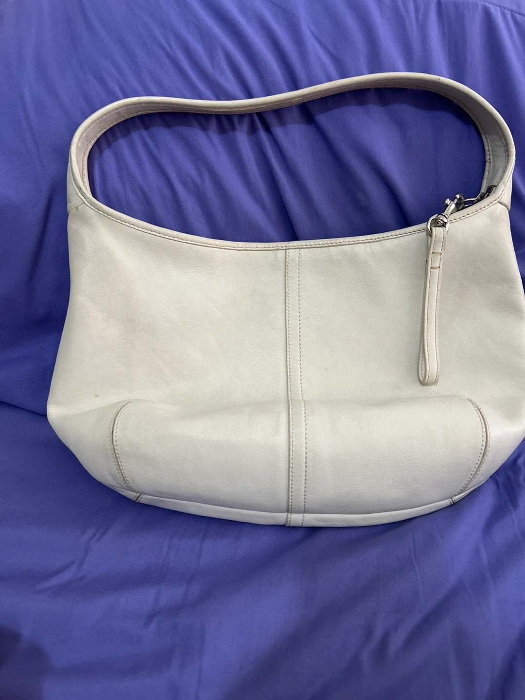 Coach White Leather Hobo Handbag