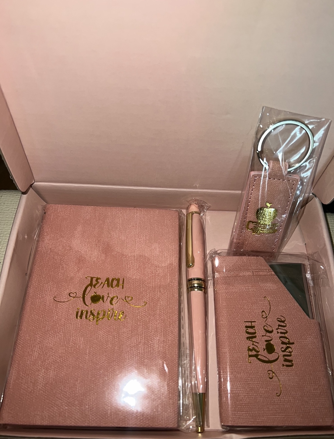 Teacher Gift Set - Notebook, Pen, Keychain & Card Holder