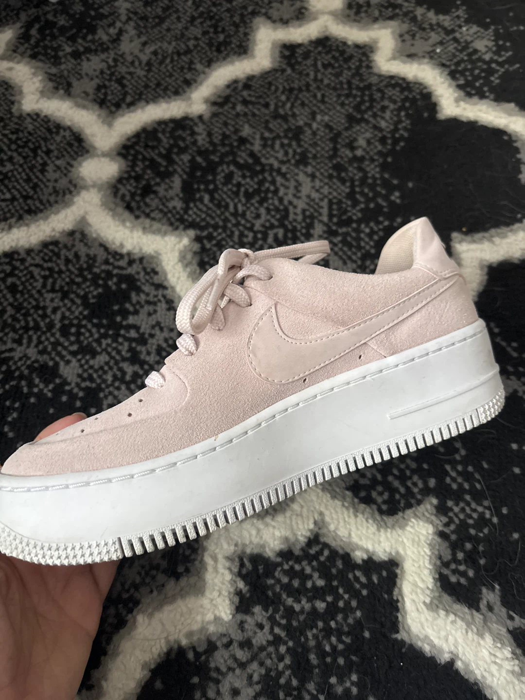 Nike Air Force 1 Sage Low Pink Suede Platform Sneakers - photo 3
