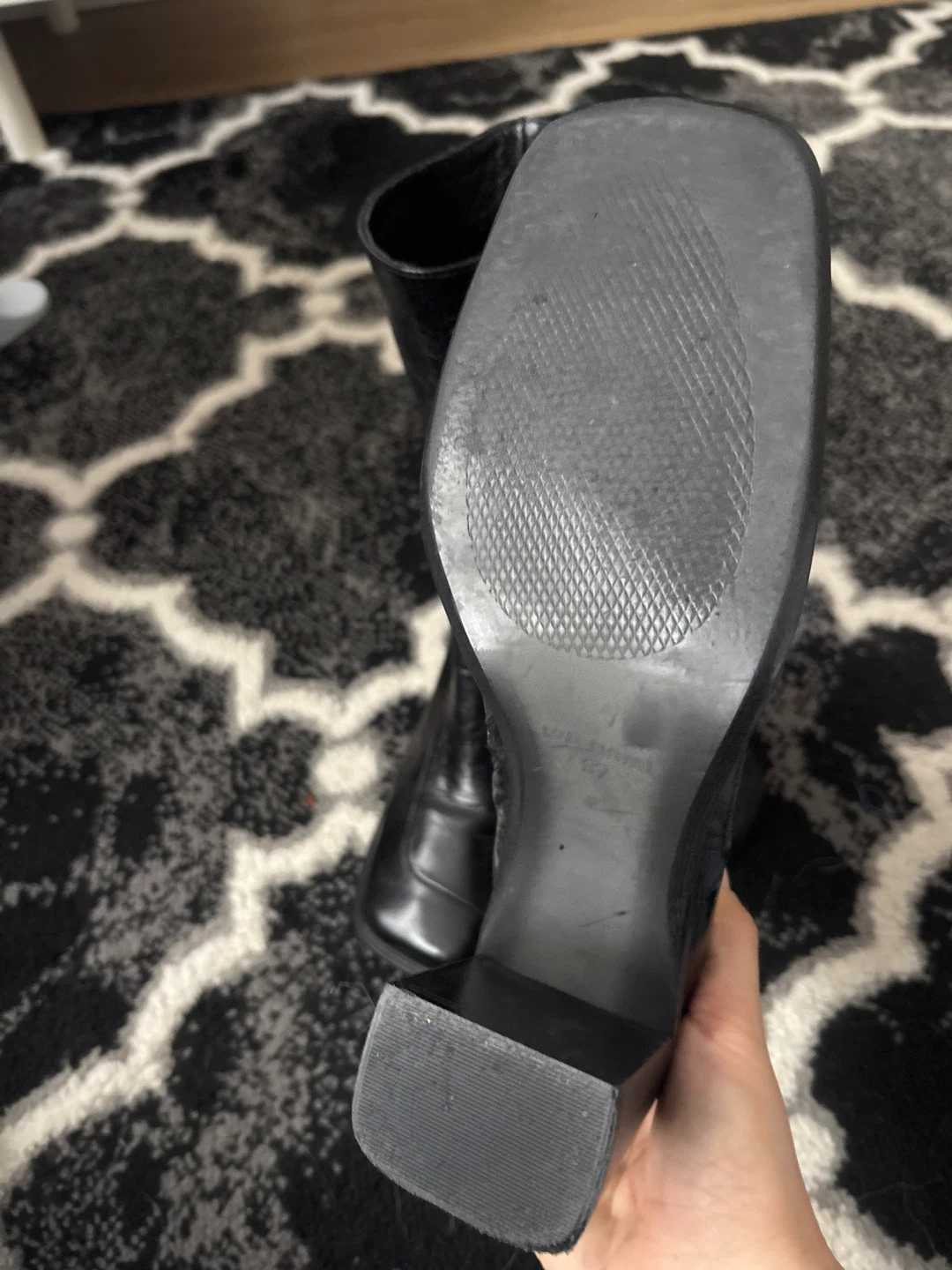 L’Intervalle Black Square Toe Block Heel Boots - photo 3