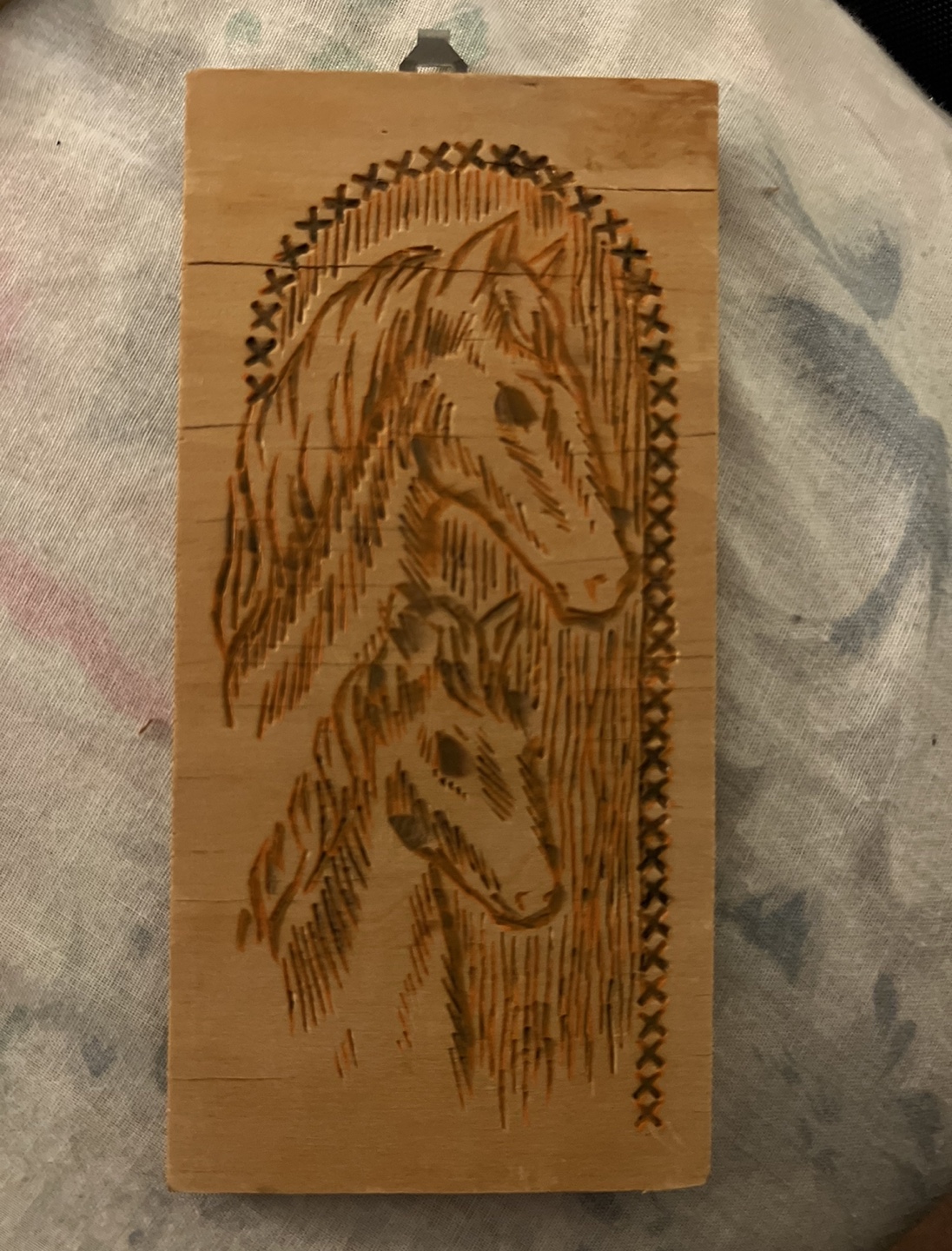 Small Wooden Carving - Horses