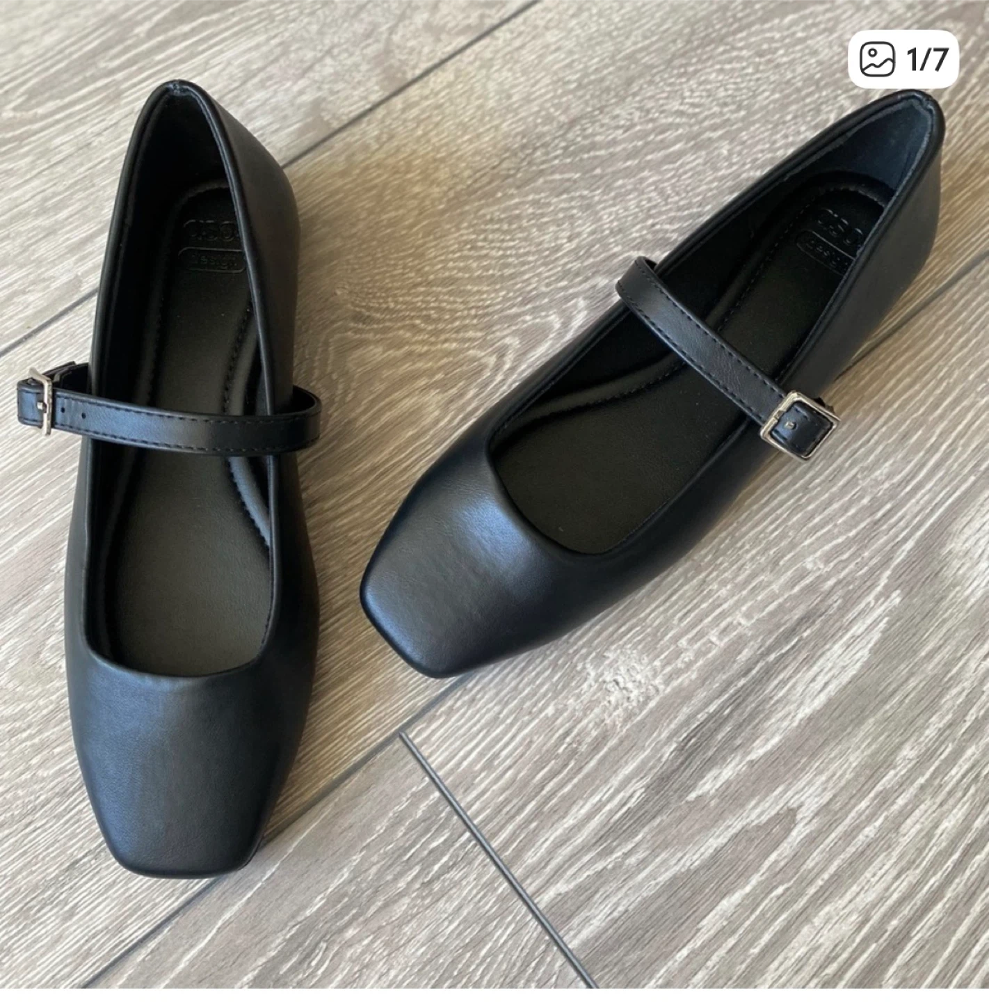 ASOS Design Black Faux Leather Mary Jane Flats
