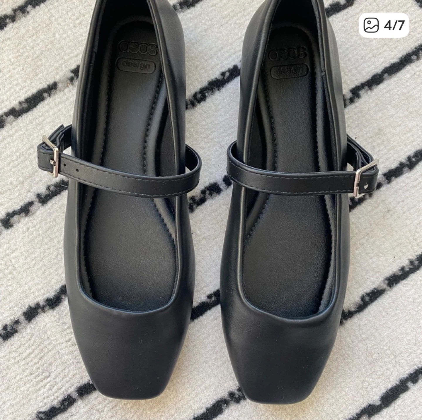 ASOS Design Black Faux Leather Mary Jane Flats - photo 4