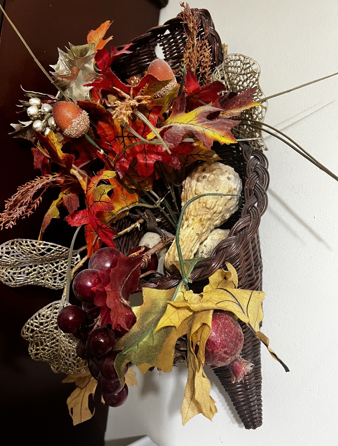 Autumn Harvest Cornucopia Decoration