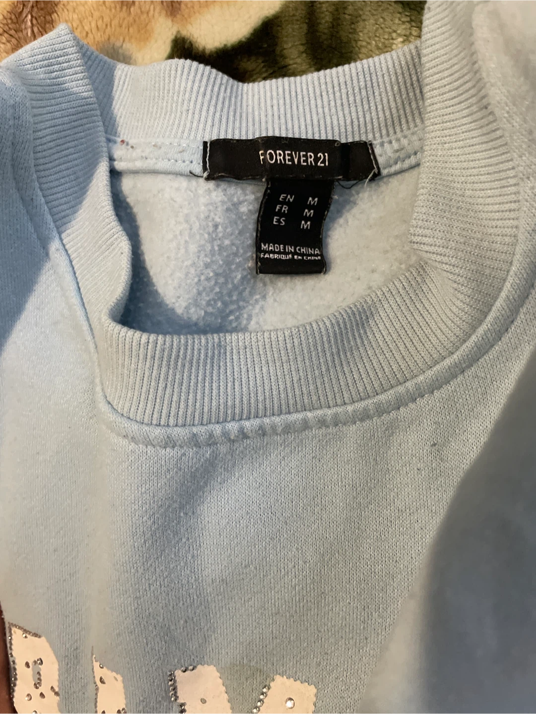 Forever 21 Light Blue "99 Dramatic" Sweatshirt - Size M - photo 2