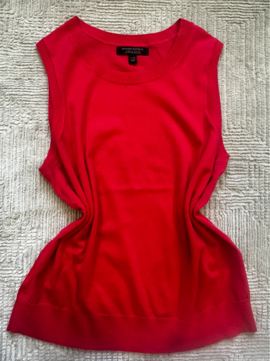 Banana Republic Red Stretch Cotton Sleeveless Top L/G - photo 2