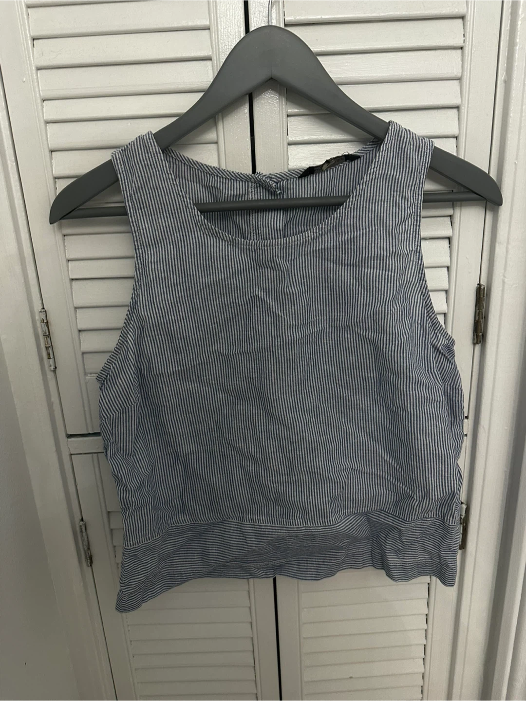 Banana Republic Blue Striped Sleeveless Tank Top