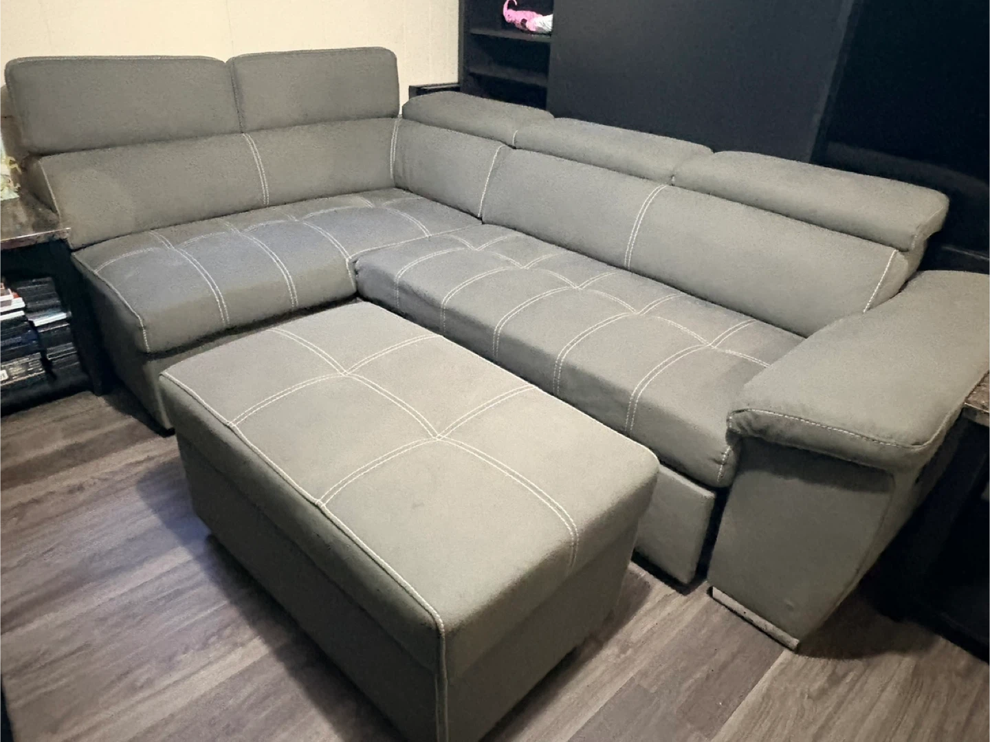 Grey Sectional Sofa with Storage - photo 3