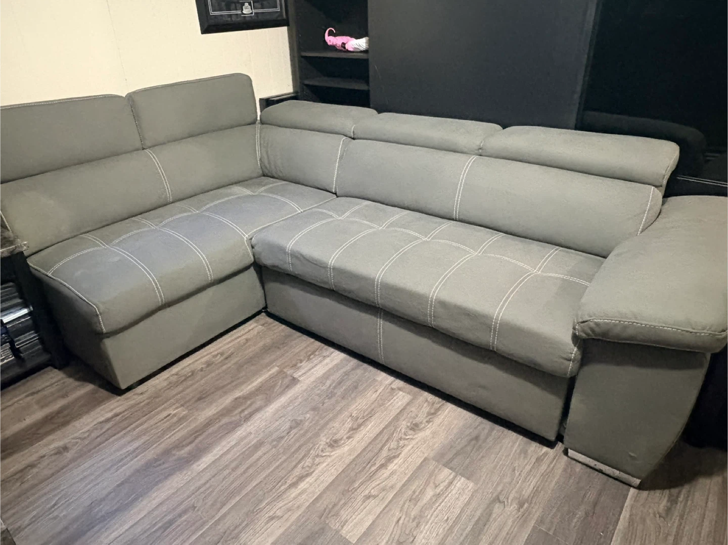 Grey Sectional Sofa with Storage