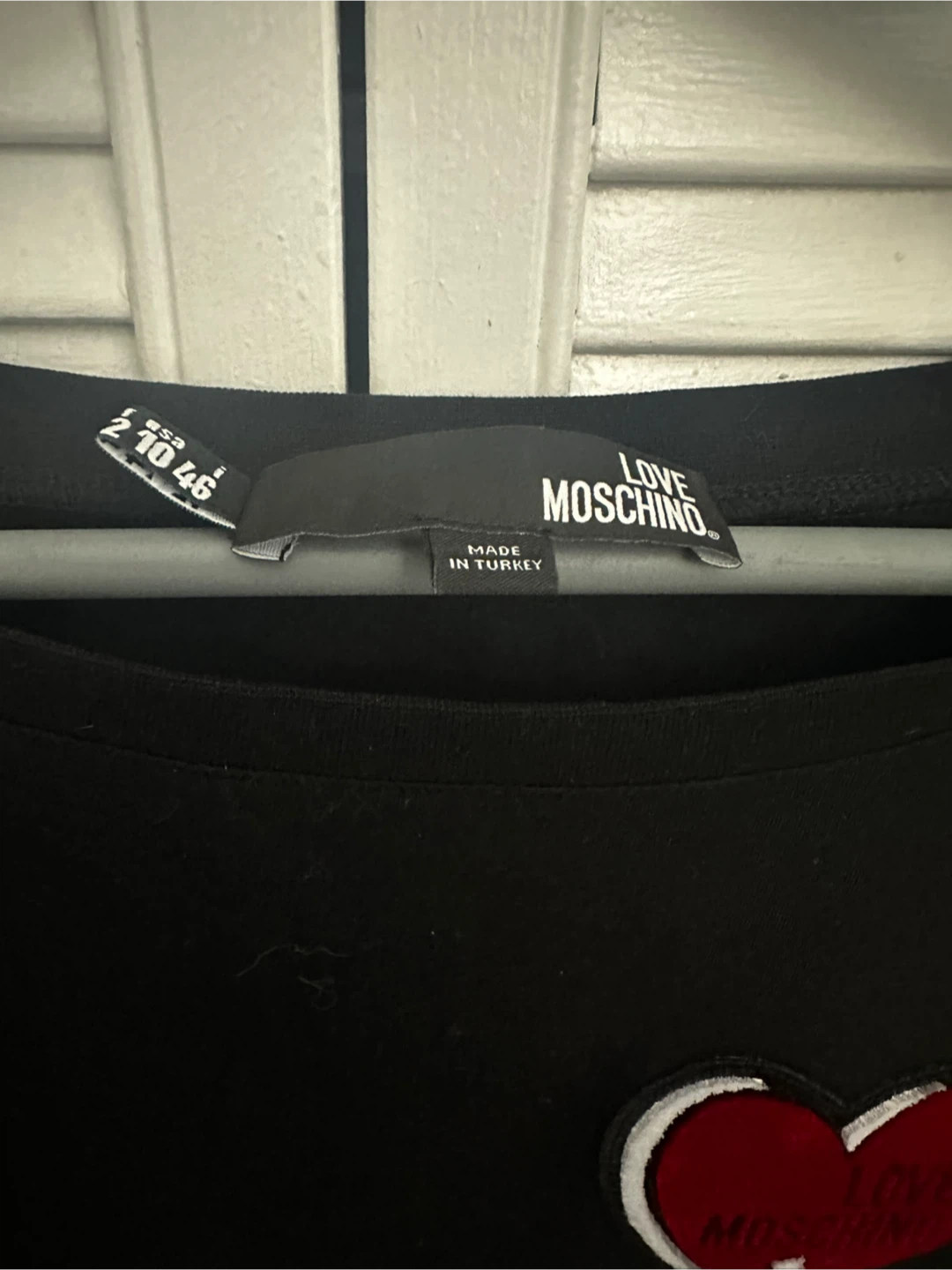 Love Moschino Black Heart Patch T-Shirt - photo 3