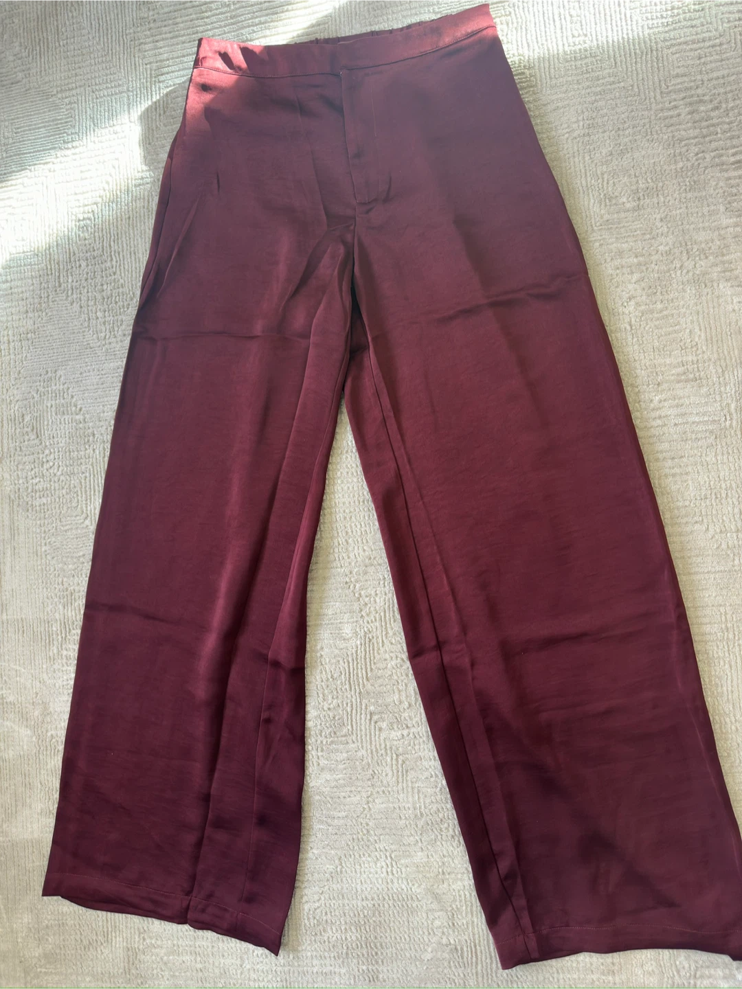 New Fashion Nova Burgundy Wide Leg Satin Pants - photo 2