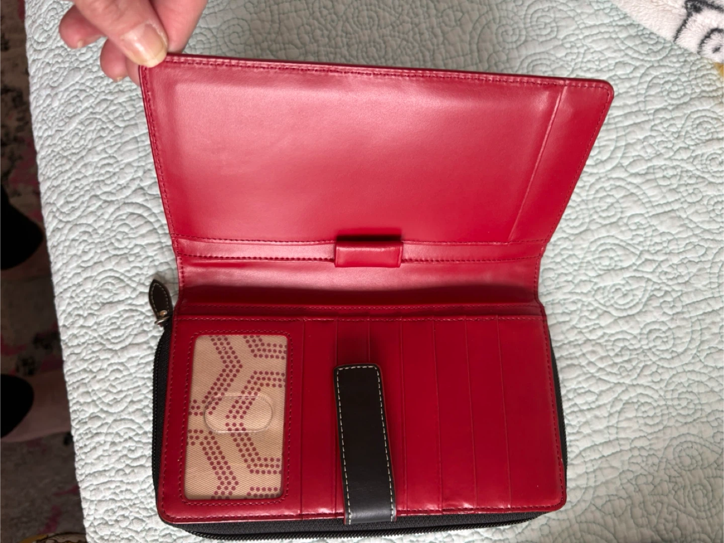 NEW Lodis Black Leather Zip Around Wallet