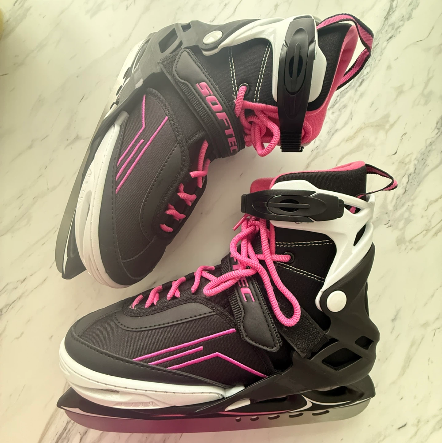 Ice Skates - Black with Pink Accents size 6 to 9 - photo 2