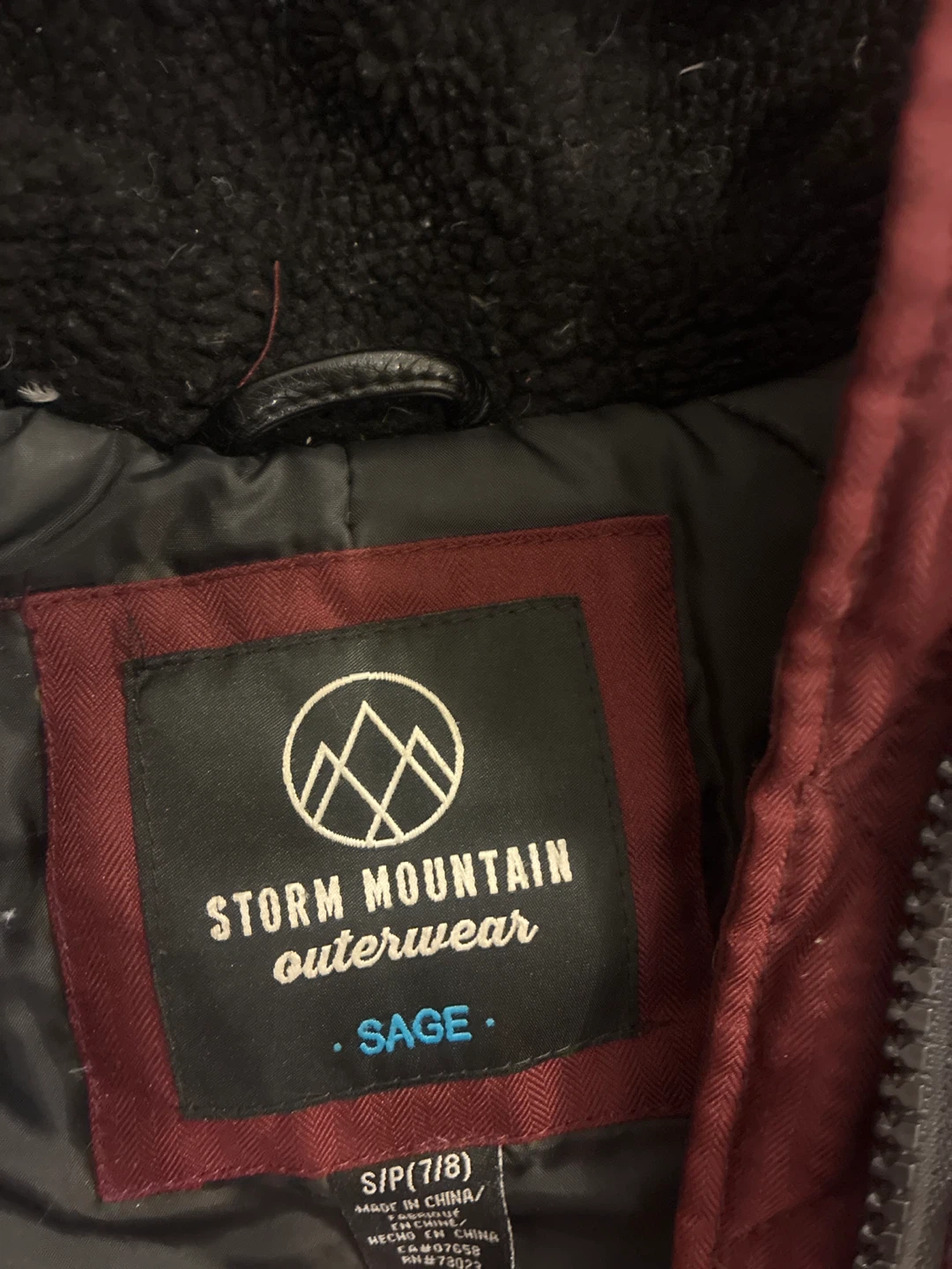 Storm Mountain Outerwear Jacket - Burgundy - Size S/P (7/8) - photo 3