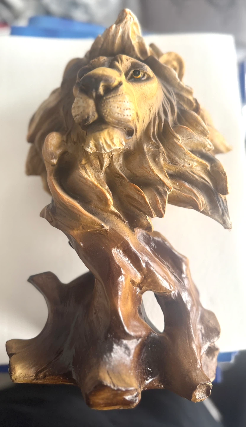 Lion Head Sculpture (Wooden) LEO - photo 4