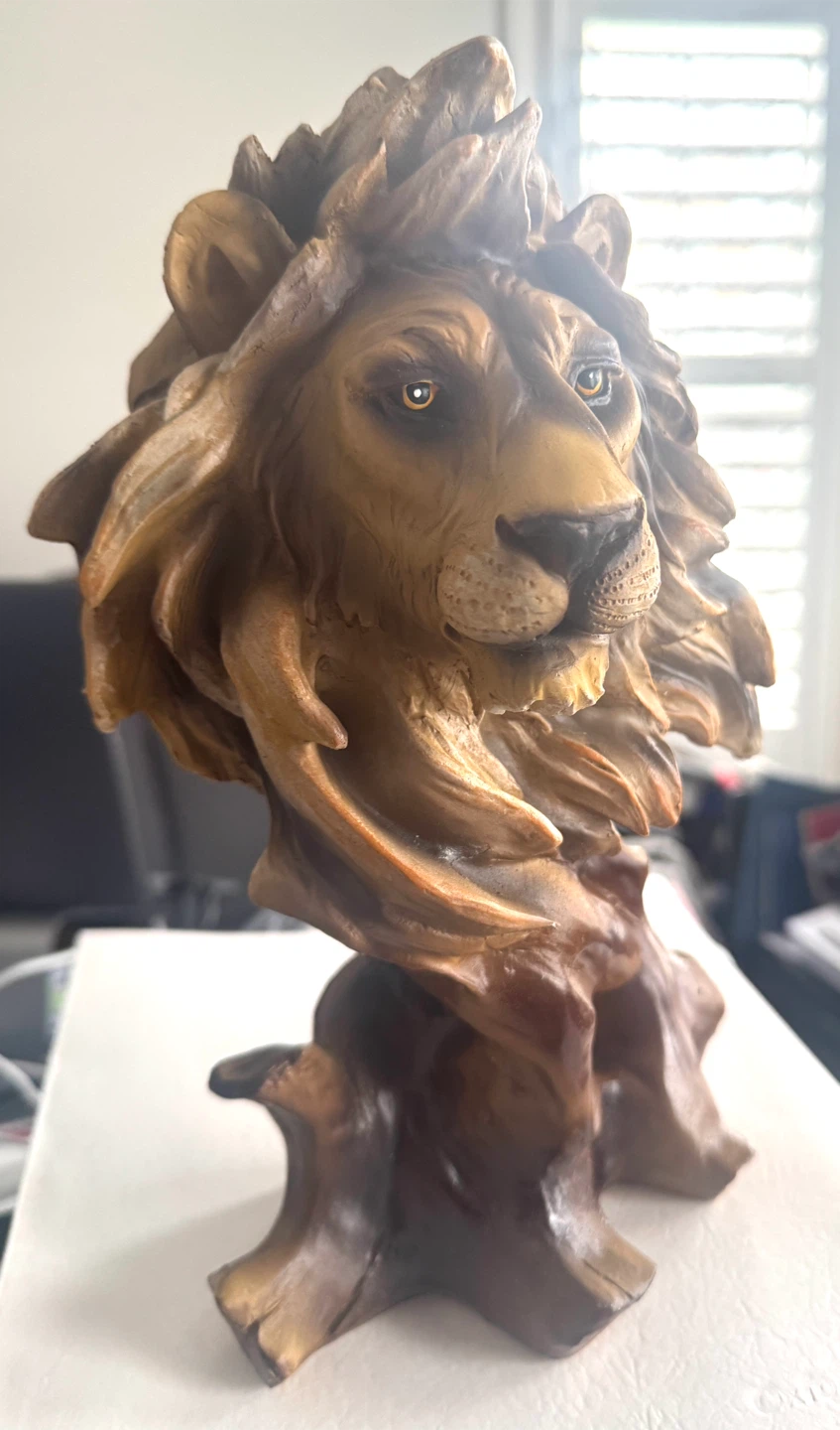 Lion Head Sculpture (Wooden) LEO - photo 5