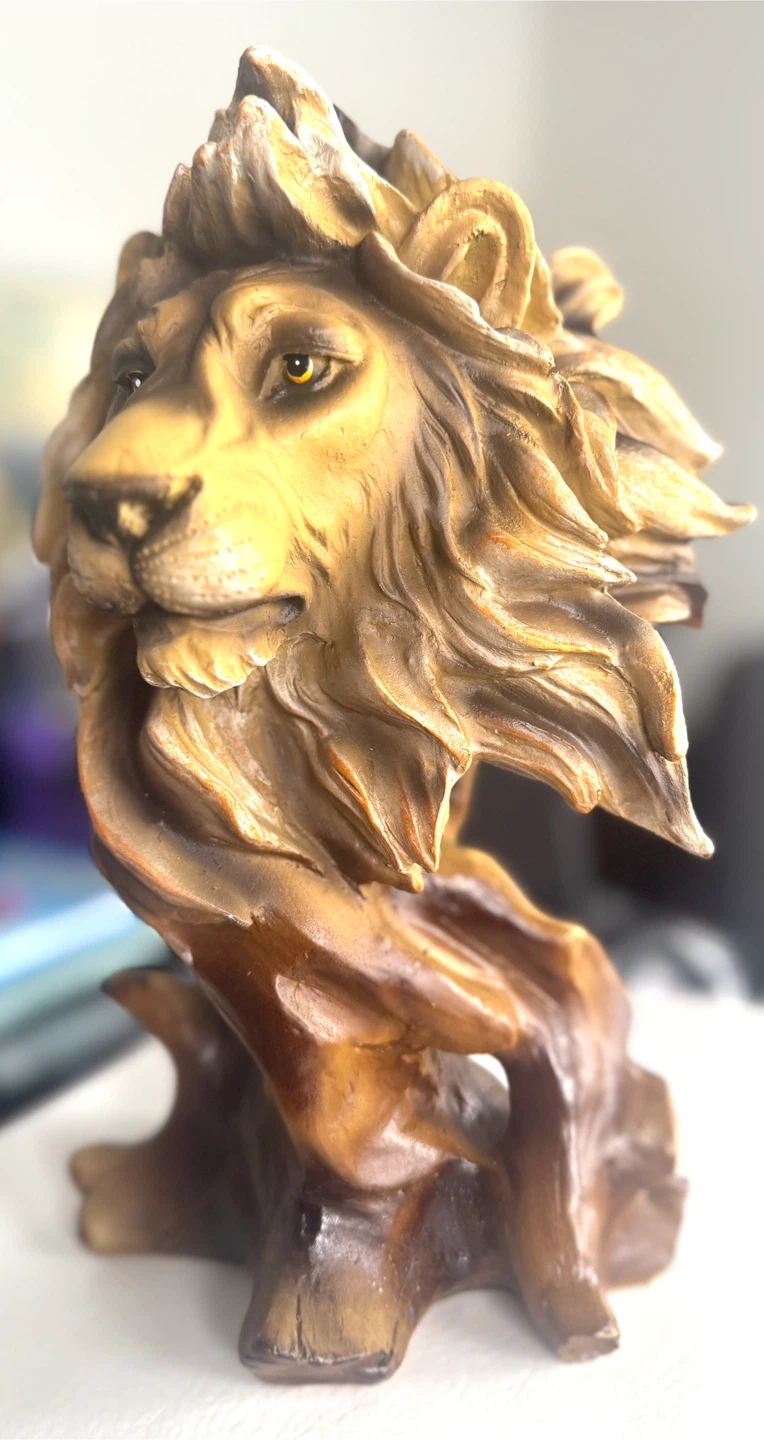 Lion Head Sculpture (Wooden) LEO - photo 2