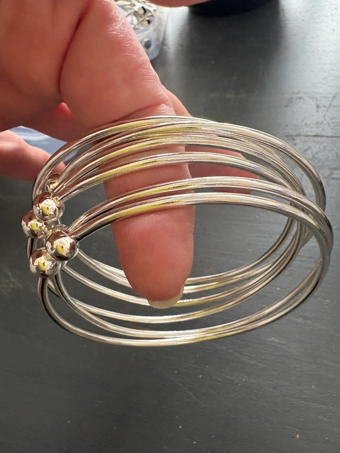 Set of 6 Silver Bangles - photo 2